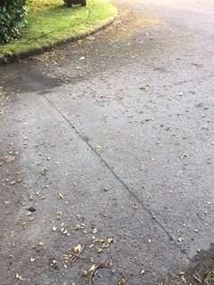 Invisible cat fence cable installed under tarmac driveway for seamless garden boundary