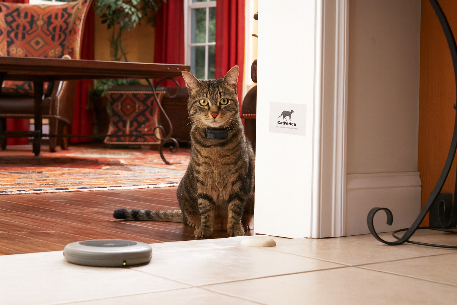 BOB indoor cat fence unit creating a no go zone for cats